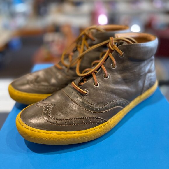 JOHN FLUEVOG FLYVOGS "WYNN" - OLIVE & YELLOW - MENS 9 or WOMENS 11 - Picture 3 of 5